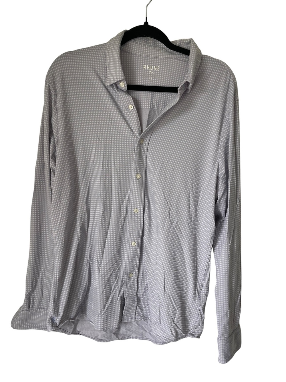 RHONE Lavender Checkered Button-Down Shirt